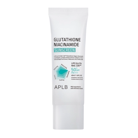 APLB - Glutathione Niacinamide Sunscreen SPF50+ PA++++ - Осветляющий солнцезащитный крем для лица - 40ml