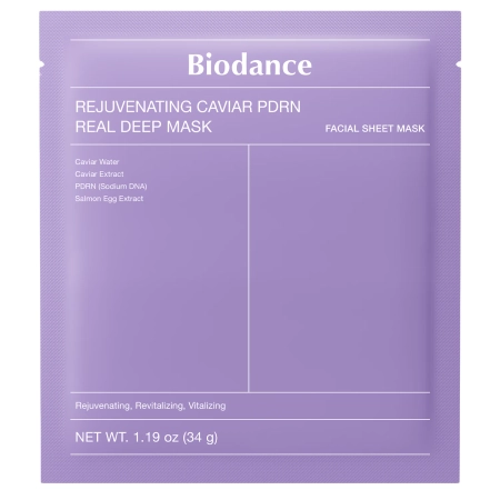 Biodance - Rejuvenating Caviar PDRN Real Deep Mask - Коллагеновая маска для лица с PDRN - 1шт/34g