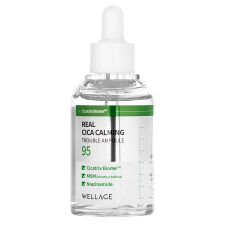 WELLAGE - Real Cica Calming 95 Trouble Ampoule - Заспокійлива ампула для обличчя - 50ml