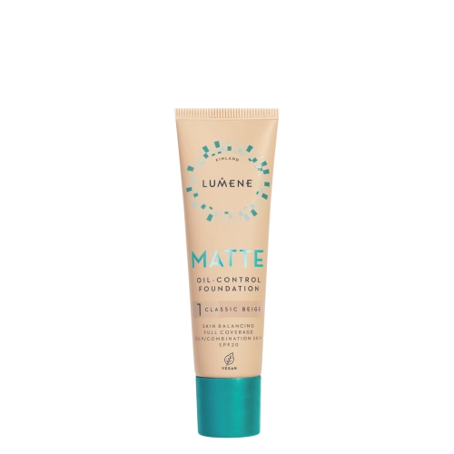 Lumene - Matte Oil Control Foundation SPF 20 - Матуючий тональний крем - 1 Classic Beige - 30ml