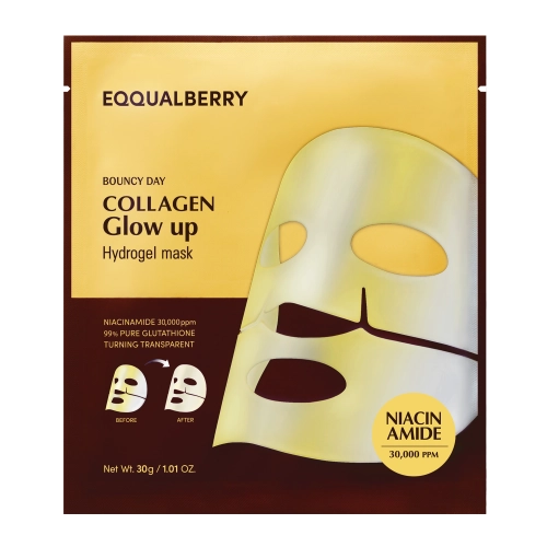 EQQUALBERRY - Collagen Glow Up Hydrogel Mask - Коллагеновая маска для сияния кожи лица - 30g