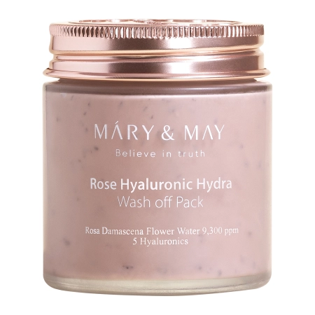 Mary&May - Rose Hyaluronic Hydra Wash off Pack - Зволожувальна глиняна маска - 125g