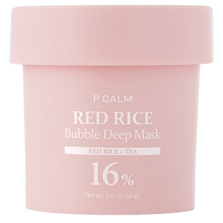 P.Calm - Red Rice Bubble Deep Mask - Заспокійлива та очищувальна бульбашкова маска - 90g