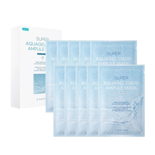 S.Nature - Super Aquagel Oasis Ampoule Mask Set - Набор увлажняющих тканевых масок для лица - 10x30ml