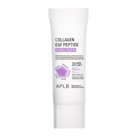 APLB - Collagen EGF Peptide Sunscreen SPF50+ PA++++ - Увлажняющий солнцезащитный крем для лица - 40ml