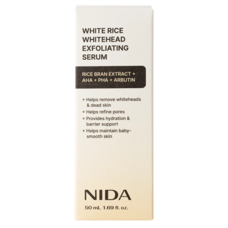 NIDA - White Rice Whitehead Exfoliating Serum - Відлущувальна сироватка для обличчя з екстрактом білого рису - 50ml