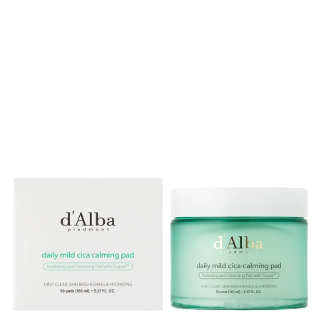 d’Alba - Daily Mild Cica Calming Pad - Успокаивающие пэды для лица с центеллой азиатской - 50шт