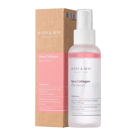 Mary&May - Rose Collagen Mist Serum - Двофазна сироватка у формі спрею - 100ml
