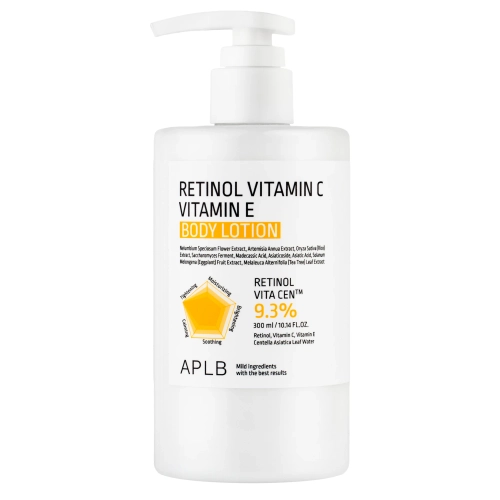 APLB - Retinol Vitamin C Vitamin E Body Lotion - Розгладжувальний та зміцнювальний бальзам для тіла з ретинолом і вітамінами C та E - 300ml