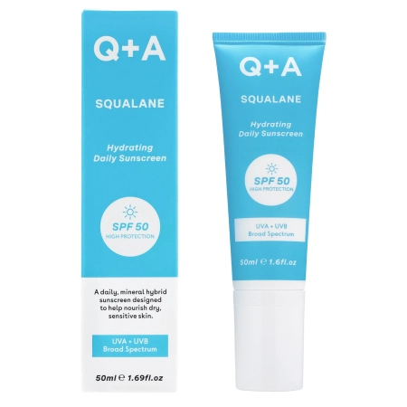 Q+A - Squalane SPF50 Hydrating Facial Sunscreen - Увлажняющий солнцезащитный крем для лица с скваланом - 50ml