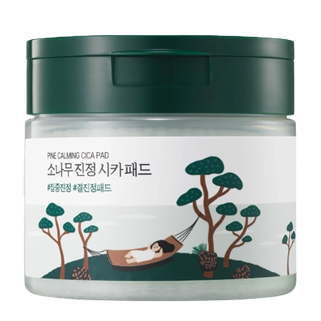 Round Lab - Заспокійливі педи для обличчя з екстрактом центелли - Pine Calming Cica Pad - 50шт.
