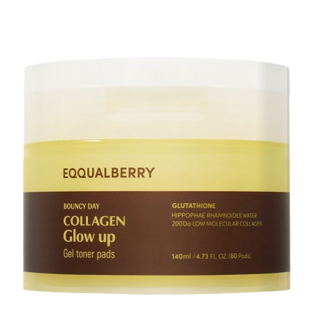 EQQUALBERRY - Collagen Glow Up Gel Toner Pad - Освітлювальні педи для обличчя - 60шт./140ml