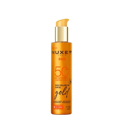 Nuxe - Sun Oil SPF50 - Солнцезащитное масло с блестками для лица и тела - 150ml