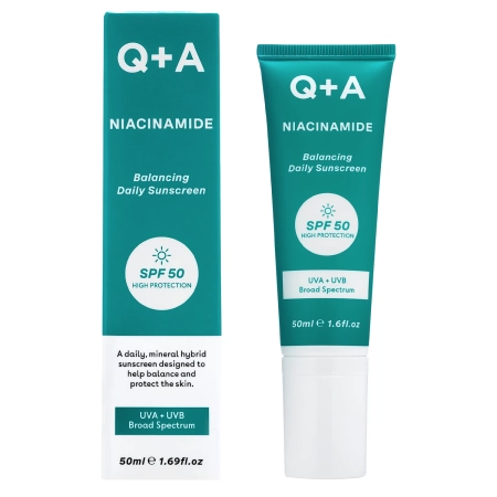 Q+A - Niacinamide SPF50 Balancing Facial Sunscreen - Себорегулюючий сонцезахисний крем для обличчя з ніацинамідом - 50ml
