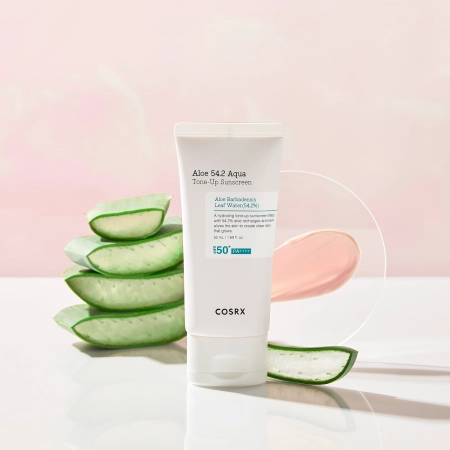 Cosrx - Увлажняющий солнцезащитный крем - Aloe 54.2 Aqua Tone-Up Sunscreen SPF50+/PA++++ - 50ml