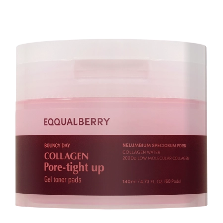 EQQUALBERRY - Collagen Pore Tight Up Gel Toner Pad - Тонизирующие пэды для сужения пор - 60шт./140ml