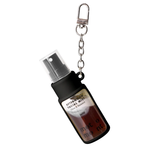 motomont - Silicone Keyrings+Afternoon Facial Mist - Зволожувальний міст-фіксатор макіяжу у чохлі - Black - 20ml+1шт