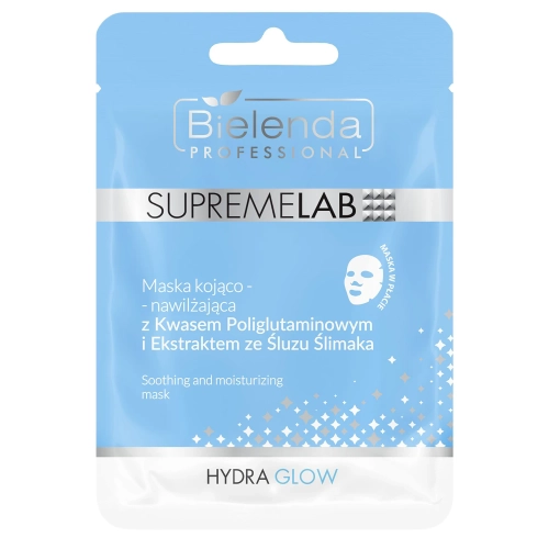 Bielenda Professional - Supremelab - Hydra Glow - Успокаивающая и увлажняющая маска с полиглутаминовой кислотой и экстрактом слизи улитки - 1шт
