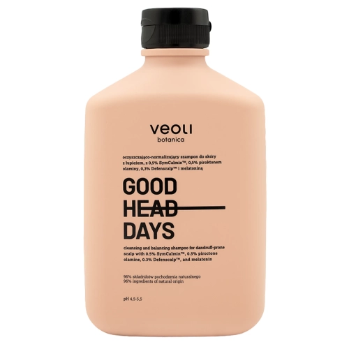 Veoli Botanica - GOOD HEAD DAYS - Очищувальний нормалізувальний шампунь для шкіри голови з лупою з SymCalmin 0,5% , піроктон оламіном  0,5%, Defenscalp 0,3% та мелатоніном - 300ml
