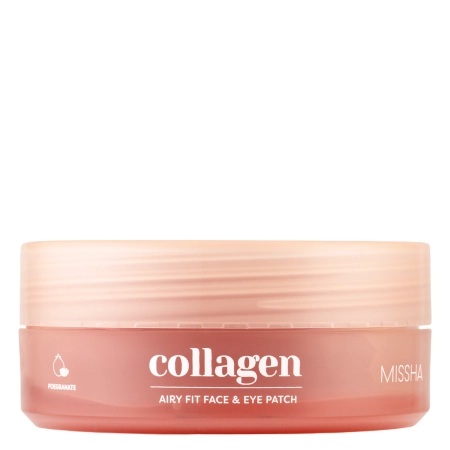Missha - Airy Fit Collagen Lifting Face & Eye Patch - Укрепляющие гидрогелевые патчи с коллагеном - 60шт