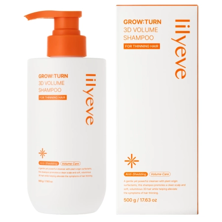 lilyeve - Grow Turn 3D Volume Shampoo - Зміцнювальний шампунь для волосся та шкіри голови - 500g
