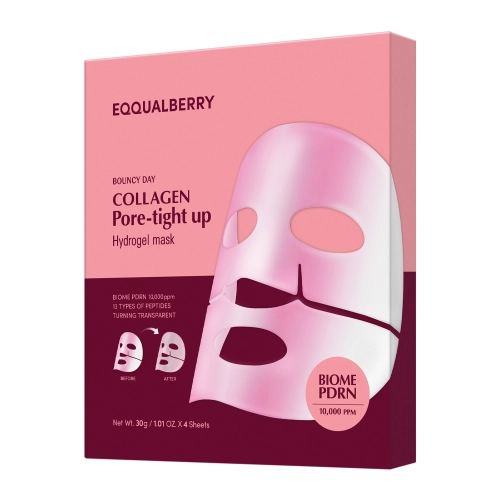 EQQUALBERRY - Collagen Pore Tight Up Hydrogel Mask - Набор коллагеновых масок для сужения пор - 4x30g