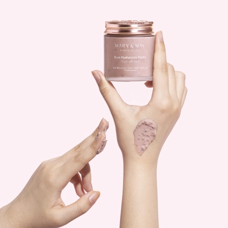 Mary&May - Rose Hyaluronic Hydra Wash off Pack - Зволожувальна глиняна маска - 125g