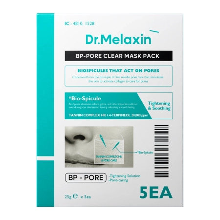 Dr.Melaxin - BP Pore Clear Mask Pack - Набір очищувальних тканинних масок для обличчя - 5x25g