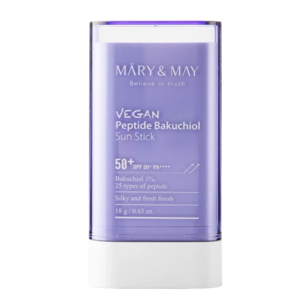 Mary&May - Vegan Peptide Bakuchiol Sun Stick SPF50+/PA++++ - Сонцезахисний стік з пептидами - 18g