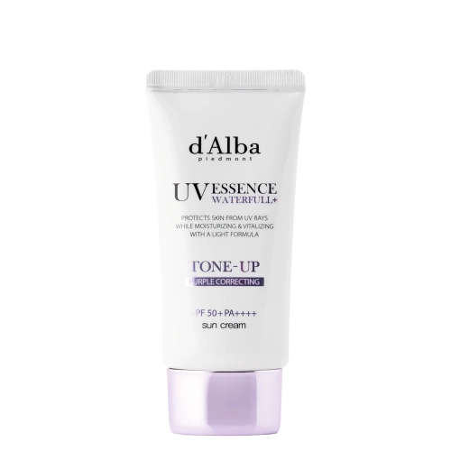 d'Alba - Waterfull Tone-Up Sun Cream SPF50+ PA++++ - Purple - Тонувальний сонцезахисний крем для обличчя - 50ml