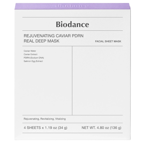 Biodance - Rejuvenating Caviar PDRN Real Deep Mask - Набір колагенових масок для обличчя з PDRN - 4шт/34g
