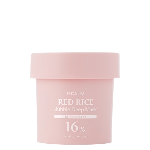 P.Calm - Red Rice Bubble Deep Mask - Успокаивающая и очищающая пузырьковая маска - 90g