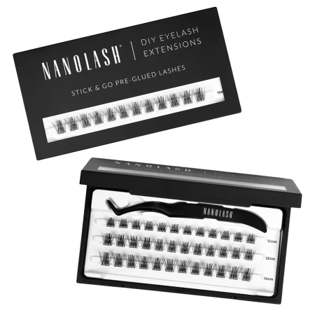 Nanolash - Stick & Go Pre-Glued Lashes - Пучковые ресницы на самоклеящейся основе - Harmony Short - 1 упаковка