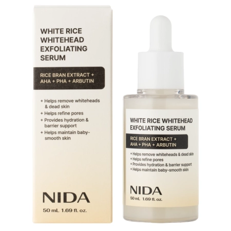 NIDA - White Rice Whitehead Exfoliating Serum - Відлущувальна сироватка для обличчя з екстрактом білого рису - 50ml