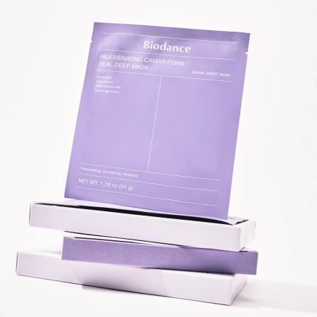 Biodance - Rejuvenating Caviar PDRN Real Deep Mask - Набір колагенових масок для обличчя з PDRN - 4шт/34g