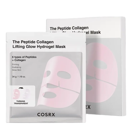 COSRX - Peptide Collagen Glow Hydrogel Mask - Набір гідрогелевих масок з пептидами та колагеном - 34g x 3шт