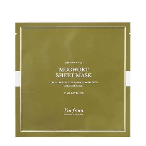 I'm From - Mugwort Sheet Mask - Успокаивающая тканевая маска с экстрактом полыни - 1шт./23ml