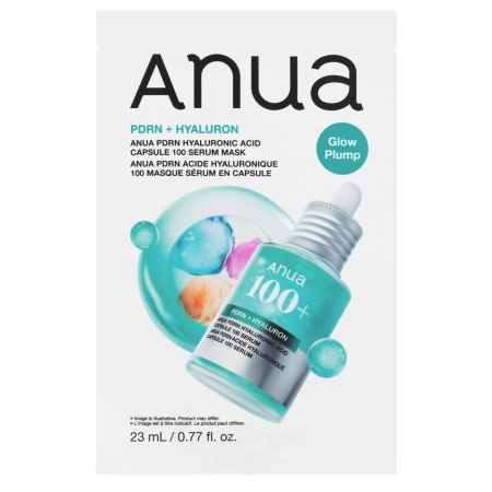Anua - PDRN + Hyaluron 100 Serum Mask - Зволожувальна та освітлювальна тканинна маска - 23ml