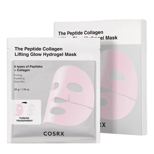 COSRX - Peptide Collagen Glow Hydrogel Mask - Набір гідрогелевих масок з пептидами та колагеном - 34g x 3шт