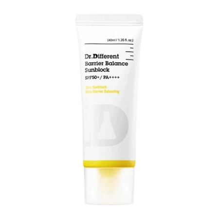 Dr.Different - Barrier Balance Sunblock SPF50+ PA++++ - Минеральный солнцезащитный крем для лица - 40ml