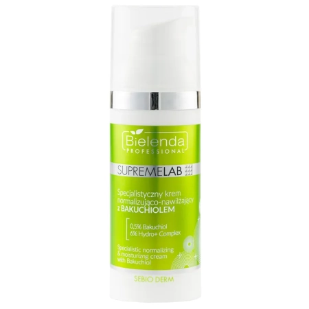 Bielenda Professional - Нормалізуючий та зволожуючий крем з бакучіолом - Supremelab - Sebio Derm - 50ml