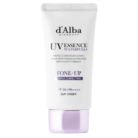 d'Alba - Waterfull Tone-Up Sun Cream SPF50+ PA++++ - Purple - Тонирующий солнцезащитный крем для лица - 50ml
