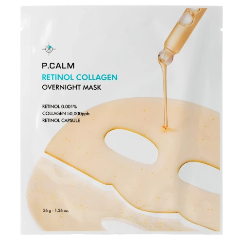 P.Calm - Retinol Collagen Overnight Mask - Нічна гідрогелева маска з ретинолом - 1шт/36g