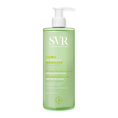 SVR - Sebiaclear Gel Moussant - Отшелушивающий гель для умывания жирной и проблемной кожи лица - 400ml