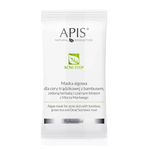 Apis - Альгинатная маска для проблемной кожи с бамбуком, зеленым чаем и черной грязью - Acne-Stop - 20g
