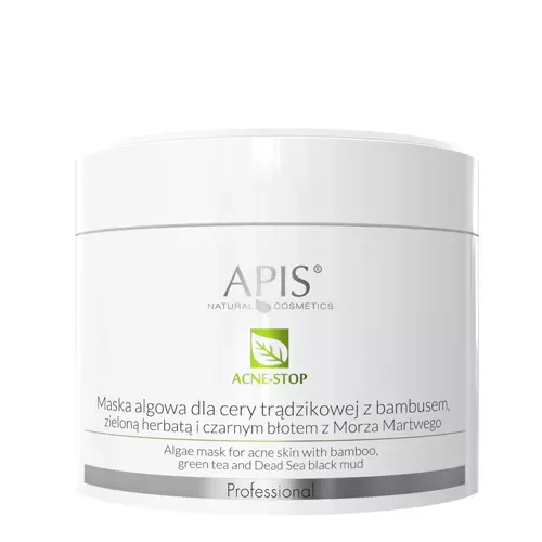 Apis - Professional - Альгинатная маска для проблемной кожи лица - Acne-Stop - Algae Mask for Acne Skin with Bamboo, Green Tea and Dead Sea Black Mud - 100g