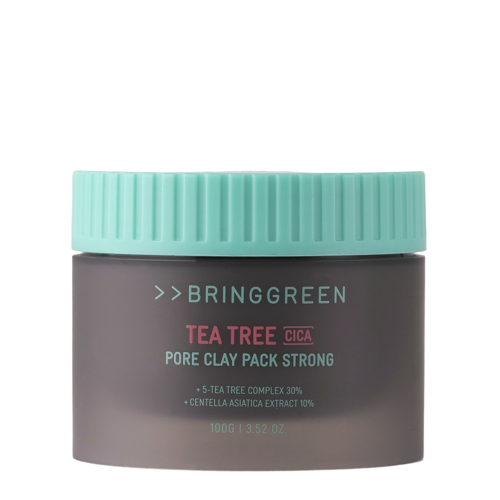 Bring Green - Tea Tree Cica Pore Clay Pack Strong - Глубоко очищающая глиняная маска для лица с экстрактом чайного дерева - 100g