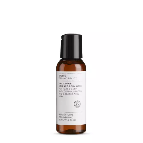 Evolve Organic Beauty - Ежедневный очищающий гель для тела и волос 2в1 - Daily Apple Hair and Body Wash - 50ml