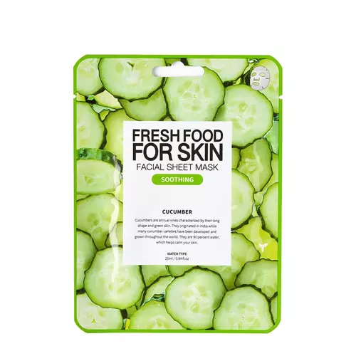 Farmskin - Fresh Food For Skin Facial Sheet Mask Cucumber - Успокаивающая тканевая маска с экстрактом огурца - 25ml