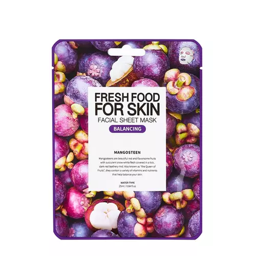 Farmskin - Fresh Food For Skin Facial Sheet Mask Mangosteen - Нормализующая тканевая маска с экстрактом мангостана - 25ml
